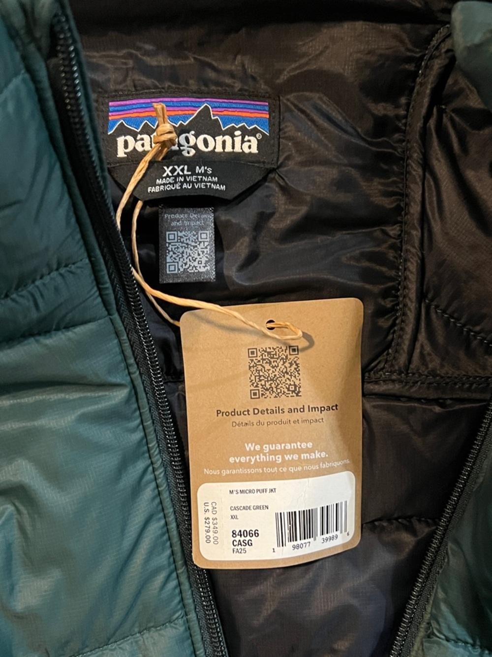 Patagonia Men's Micro Puff® Jacket - Cascade Green - Picture 7 of 7